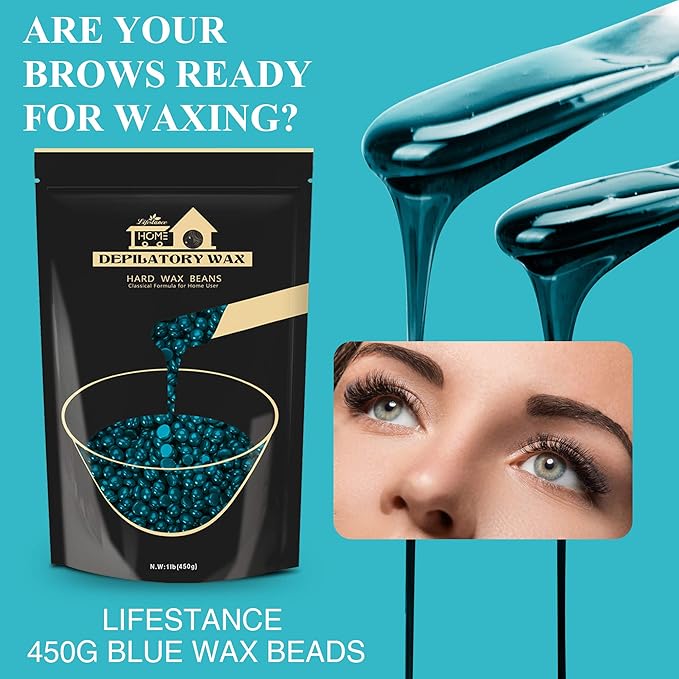 Lifestance Hard Wax Beads, 1lb, Jasmine, Sensitive Skin, for Face, Body, Legs, Brazilian Bikini Wax, Pearl Beads for Wax Warmers