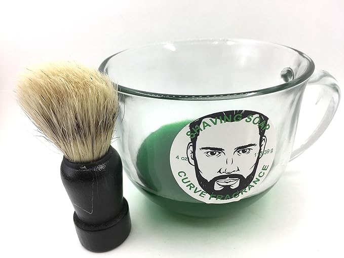 Shaving soap and brush set 4 oz Curve Type fragrance