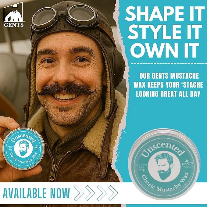 G.B.S Strong Hold Fragrance Free Mustache Wax, Easy Application, Restyleable, long lasting hold with Styling Comb (1.7 oz) (3 Pack, Unscented)