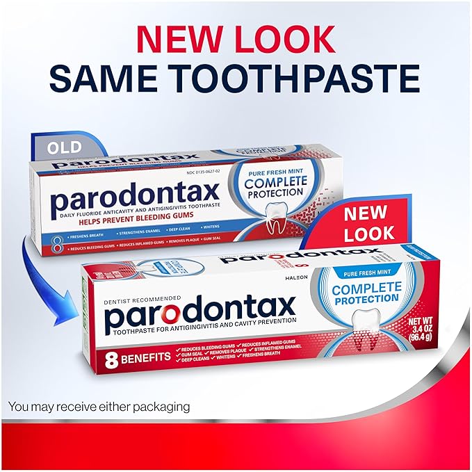 Parodontax Complete Protection Toothpaste for Bleeding Gums, Gingivitis Treatment and Cavity Prevention, Pure Fresh Mint - 3.4 Ounces