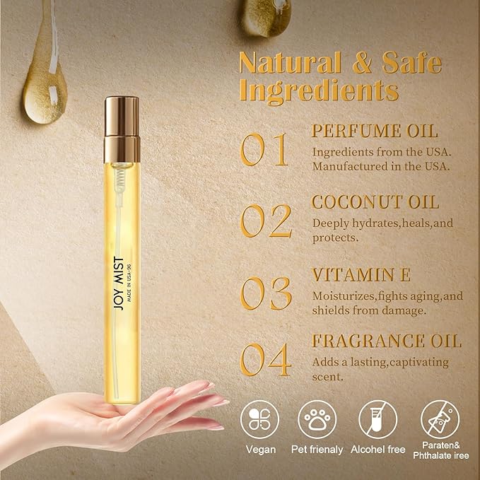 Pheromones Perfumes for Women & Men, Coffee Vanilla Florals Cologne Eau de Parfum, Long Lasting Pheromone Perfume Oils Gift Ideas.Travel Size 0.4oz/12 mL-Joy Mist 96