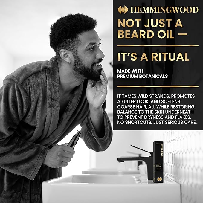 Beard Oil for Men – Oud, Sandalwood & Cedarwood Scent – Softens, Nourishes & Reduces Itch – Lightweight, Non-Greasy Formula with Jojoba & Argan Oil – Made in USA, 1 fl oz