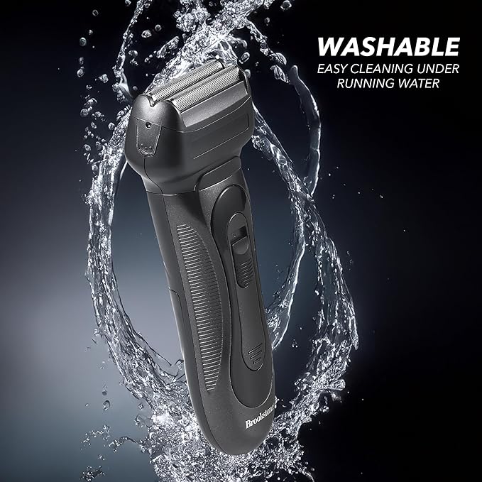Brookstone - Electric Razor for Men, Foil Shaver, Precision Foil Blades, Comfortable Close Shave, Professional Quality (Black)