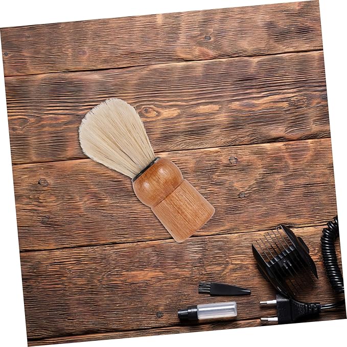 Retro Beard Grooming Brush Wooden Handle Manual Shaving Brush for Men Boar Bristle Foam Applicator for Shaving for Travel and Home Use