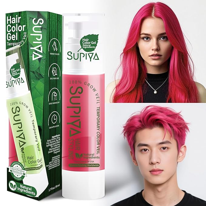 Temporary Hair Color - Washable Hair Wax for Men and Women, All-Day Hold Disposable Hair Wax for Party, Cosplay & Daily (Berry Color #71)