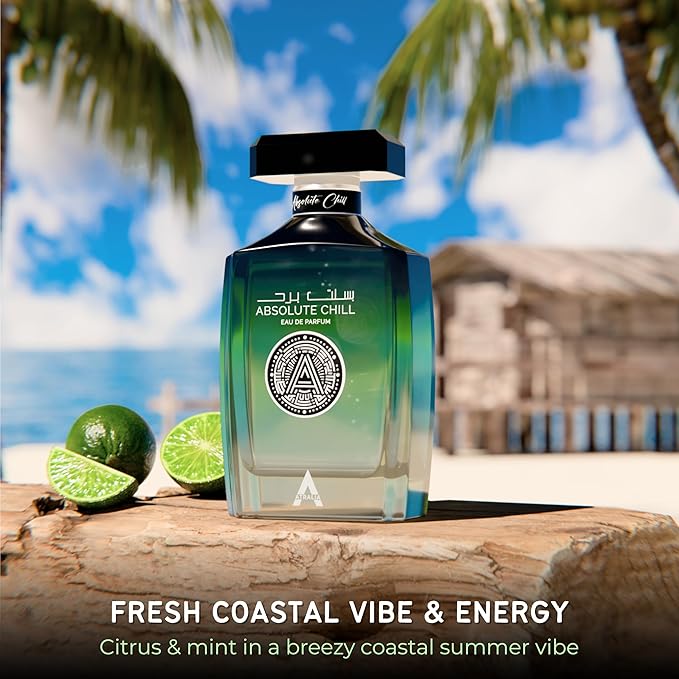 Absolute Chill 100ml EDP – Citrus Mint Perfume for Men & Women | Green Lemon, Mint, Orange, Blackcurrant | Summer Fresh Long-Lasting Fragrance