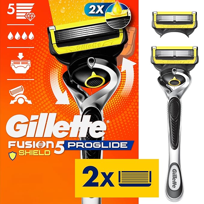 Gillette ProGlide Shield Razor for Men, Handle + 2 Blade Refills