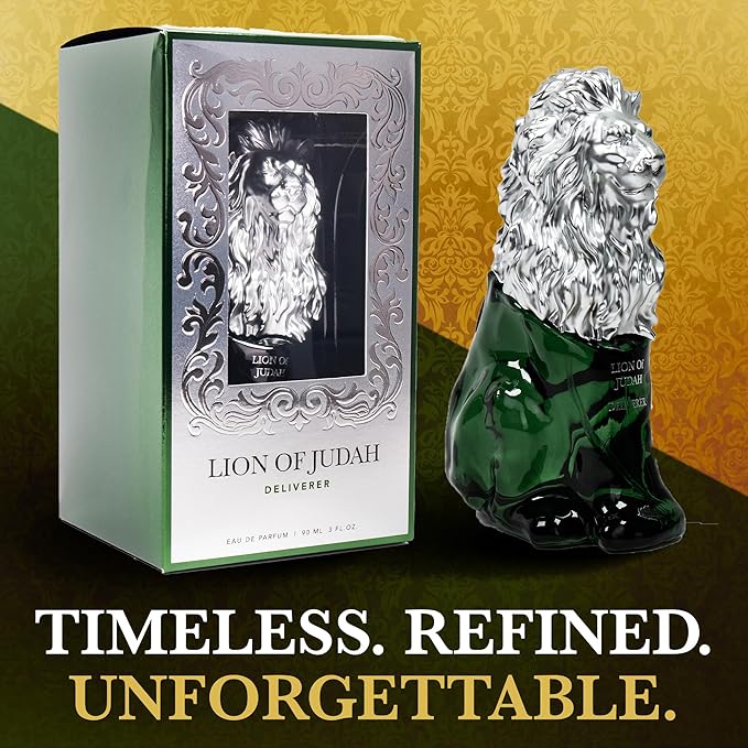 LION OF JUDAH Deliverer - Long-Lasting EDP Fragrance Comes in Elegant Lion-Shaped Glass Bottle - Men's Cologne with Italian Bergamot & Patchouli Notes (90ml)