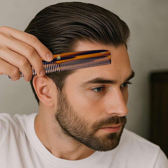 G.B.S Handmade Men and Women Comb Set- Pack of 3, Unbreakable Fine Toothed Mustache,Eyebrow Pocket Comb- Portable Pocket Size for Styling Beard & Hair anytime, Tortoise MCT DCT PCT Combs