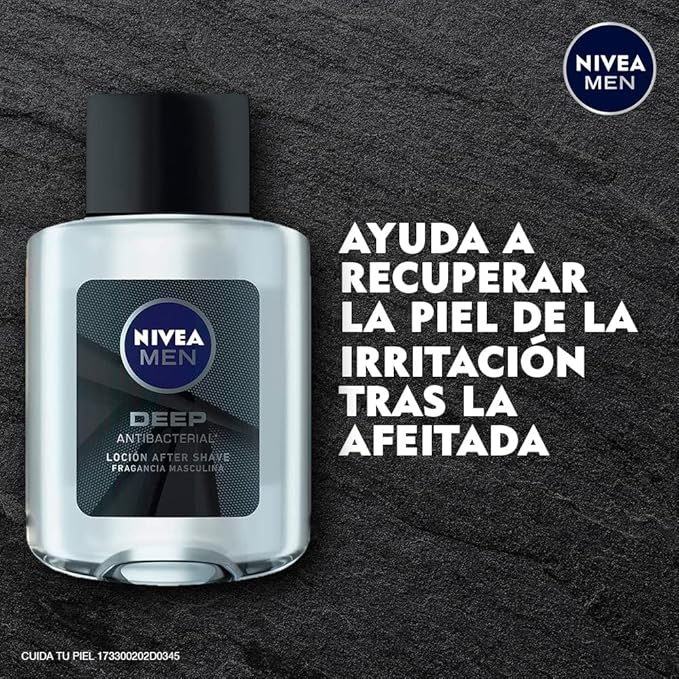 NIVEA Men, Deep, Refreshing & Hydrating After Shave, Vanilla & Bourbon, 3.3 fl oz (100 ml)