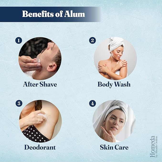 Alum Stone Organic for Face (8.8 oz - 250g) Piedra de Alumbre para Lavado Intimo - Natural Fitkari Stone for Shaving - Phitkari Alum Crystal Rocks | Potassium Alum (0.55 lb)