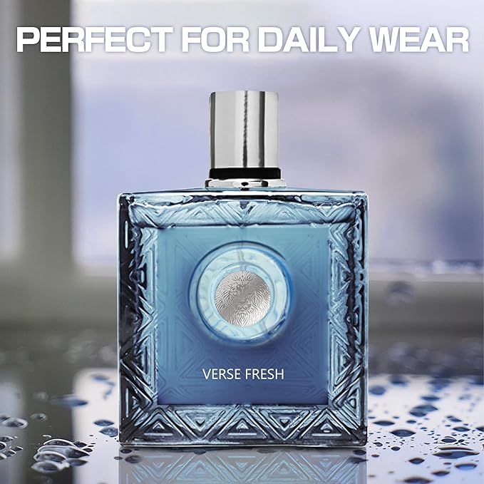 Men's Cologne Eau De Parfume Natural Spray Verse Fresh Perfume with Citrusy Floral & Woodsy Notes 3.4 Fluid Ounce Long Lasting Fragrance