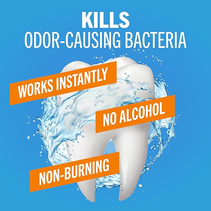 TheraBreath Fresh Breath Oral Rinse, Invigorating ICY Mint Flavor, Dentist Formulated and ADA-Accepted Mouthwash for Bad Breath pH-Balanced, Alcohol Free & Non-Burning, 1 Liter, (Pack of 2)
