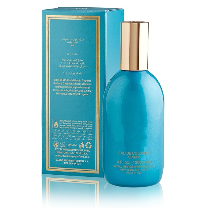 Royal Mirage Emerald Eau de Cologne - Premium Aldehydic & Jasmine Fragrance Spray - 120ml (4 oz) Long-Lasting EDC - Authentic Heritage Scent