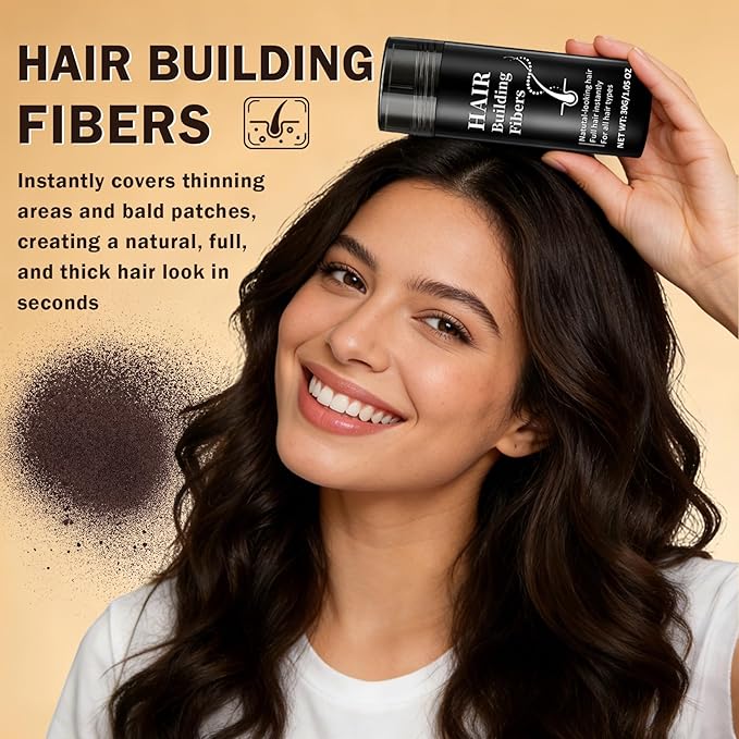 Hair Fibers for Thinning Hair for Men & Women Hair Building Fibers Instant Cover Up & Volume Instantly Hair Filler - 02 Dark Brown
