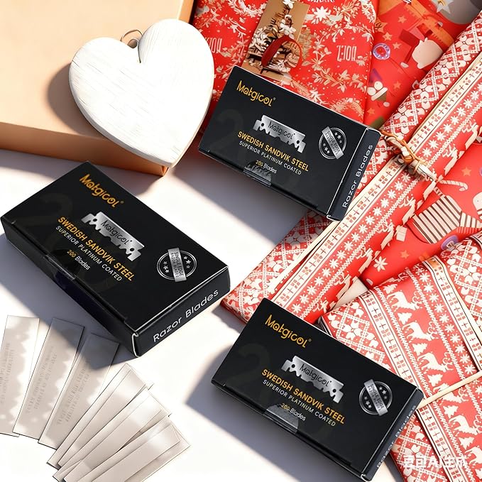Single Edge Razor Blades Refills - 200 Count Swedish Premium Platinum Straight Razors Blades for Men - Sharp, Smooth and Comfortable Shaving