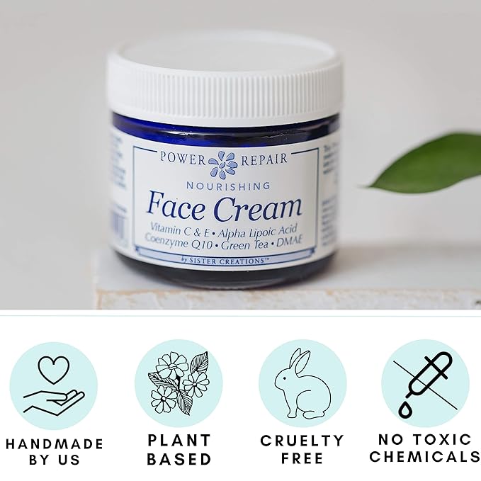 Peak Scents Anti-Aging Face Cream - Nourishing Antioxidant Moisturizer for Women - Anti Wrinkle and Anti Aging Cream for Skin - Green Tea, Grape Seed Oil, Vitamins C & E (1.75 Oz)