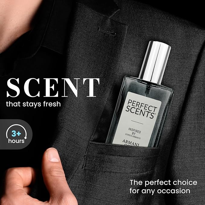 Perfect Scents Fragrances, Inspired by Giorgio Armani’s Armani Code, Men’s Eau de Toilette, CLEAN, Vegan, Paraben-Free, Phthalate-Free, Never Tested on Animals, 3.4 Fluid Ounces