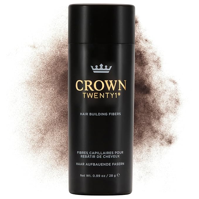 CROWN Hair Building Fibers (28g) - Instantly Cover Fine & Thinning Hair for a Thicker, Fuller Look - A Natural Keratin Concealer - 13 Shades for Men & Women - Hazel Brown
