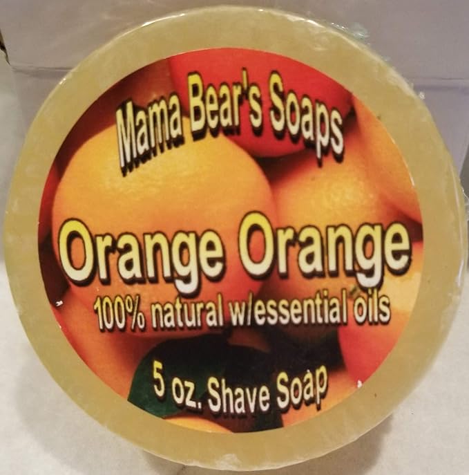 100% Natural Glycerin Shaving Soap with Orange Essential Oil