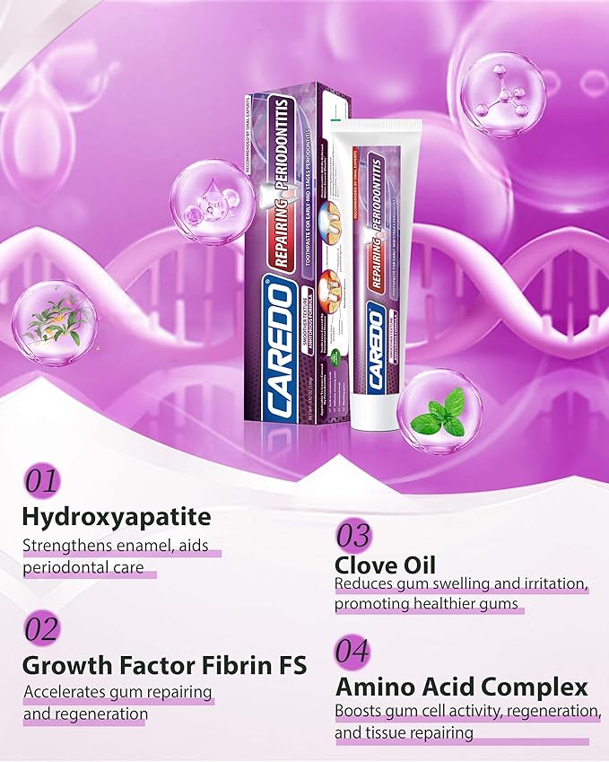 Gum Toothpaste for Periodontitis, Gum Repair for Receding Gums, Gum Disease & Gingivitis Treatment, Periodontal Disease Treatment for Gum Health, Gum Disease Repair Bad Breath Toothpaste 2 Pack