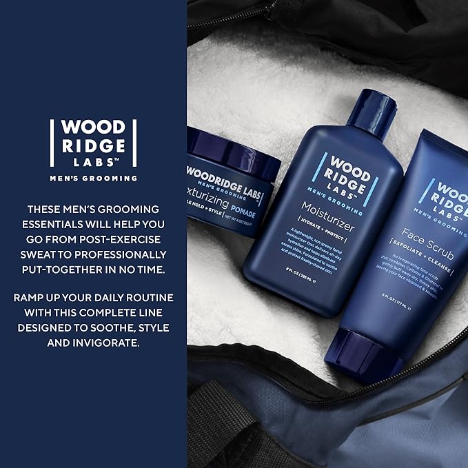 Wooridge Labs Men's Grooming Facial Moisturizer with Vitamin E & Niacinamide - Soothes Freshly Shaved Skin | Lightweight, All-Day Hydration | Non-Greasy | Paraben & Cruelty Free | Made in USA (8 oz)