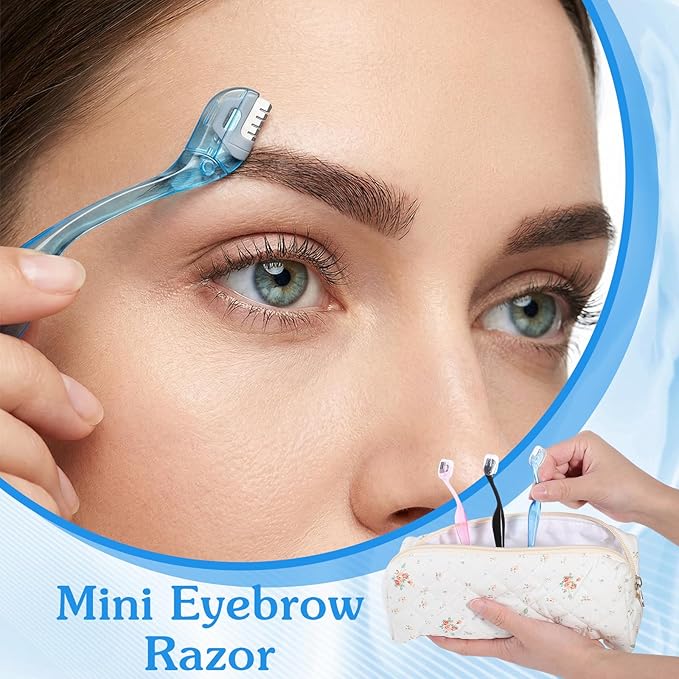 6Pcs Portable Mini Eyebrow Razor Trimmer, Mini Eyebrow Razor, Brow Touch Up Razors Multipurpose Face Trimmers with Precision Cover Small Shaver for Women Makeup Face Care Tools
