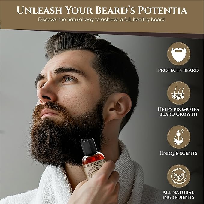 Beardilizer Lumberjack Cedar Leaf Beard Oil for Men – 100% Natural Growth Oil & Conditioner with Argan, Jojoba & Vitamin E – Softening, Moisturizing for Soft, Healthy Beard – 4 Oz