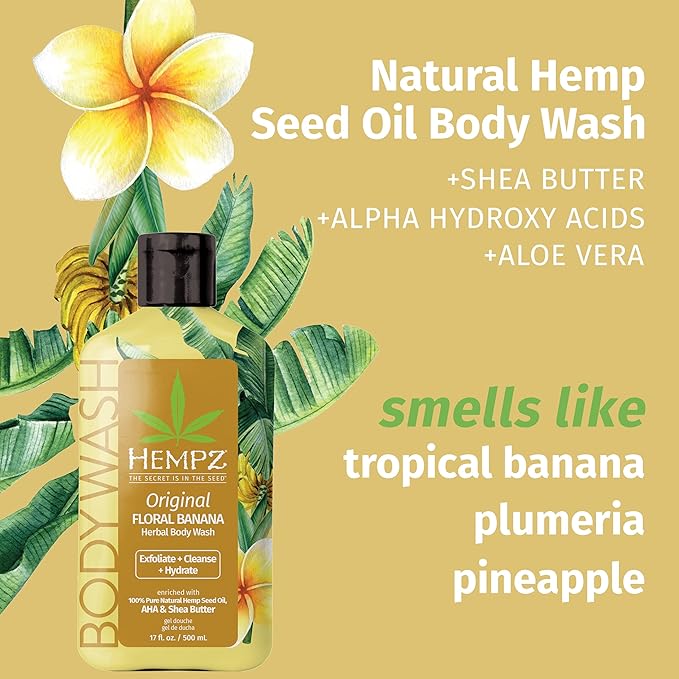 Hempz NEW Mini Body Wash, Original Herbal Travel Size Shower Gel, 2.25 oz.