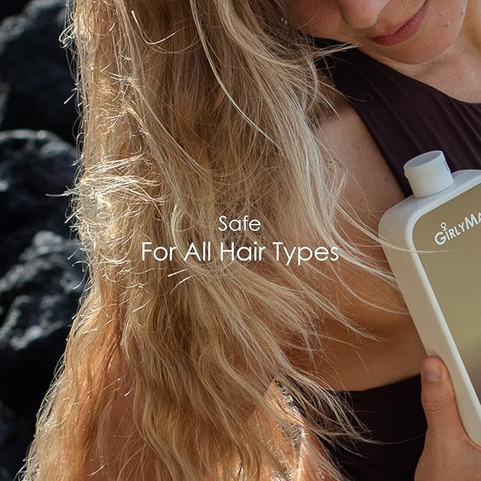GirlyMan Natural Non Toxic Shampoo-Made with Olive Oil, Argan Oil, & Biotin, No Artificial Fragrance, Nourishing Ingredients, For All Hair Types, Family Owned (Sandalwood)