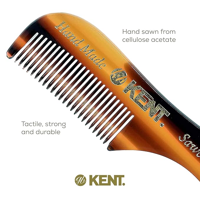 KENT 81T Handmade Beard Mustache Comb - Extra Small. Mini Fine Toothed Beard and Moustache Combs Pocket Size for Facial Hair Grooming. Hand-Made Saw-Cut & Polished,Made In England