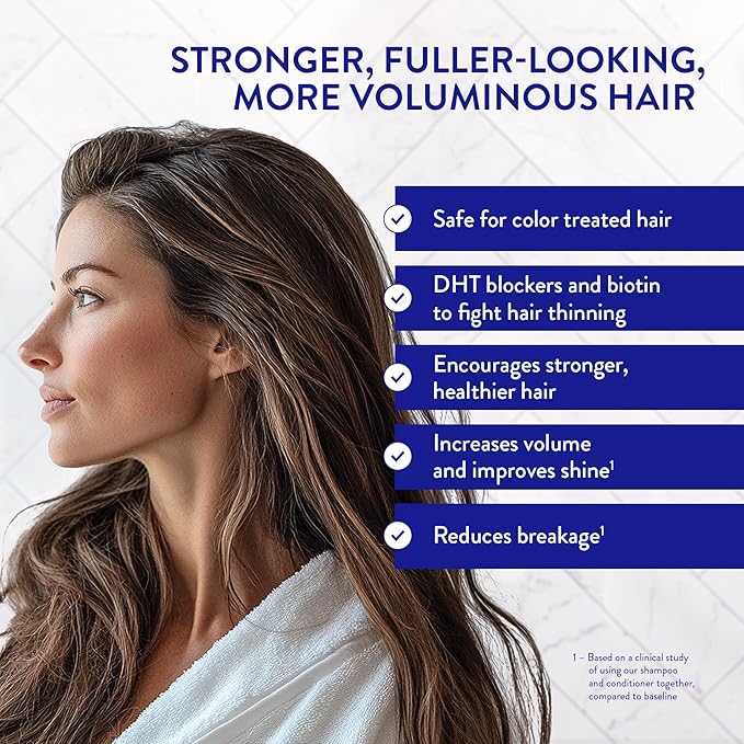Routine Wellness Anti-Thinning Deep Conditioner for Thinning Hair – Strengthening DHT Blocker Formula for Men & Women – Promotes Fuller-Looking, Healthier Hair – 14 oz Lilac & Winter Rose
