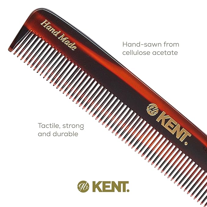 Kent F3T Fine Tooth Comb for Hair Parting, Handmade Combs for Men and Straightening Comb for Women, Dandruff Remover Kent Mens Combs for Fine Hair
