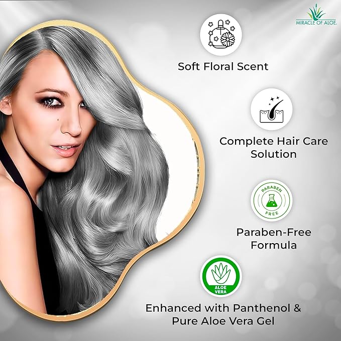 Softly Silver Shampoo Improved Conditioning formula for Gray Hair, 2 in 1 Purple Restorative Hair Wash for Mature Hair, Adds Luster, Bounce & Body, with Panthenol and 20% Pure UltraAloe