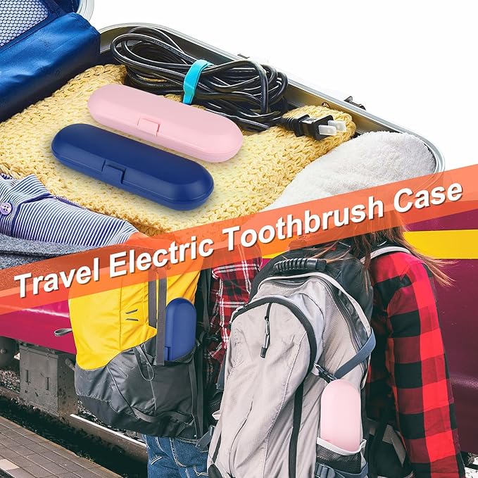 Cosmos Pack of 2 Plastic Travel Case Toothbrush Carrying Case Holder Container Compatible with Oral B Pro and also for Sonicare & Other Toothbrush