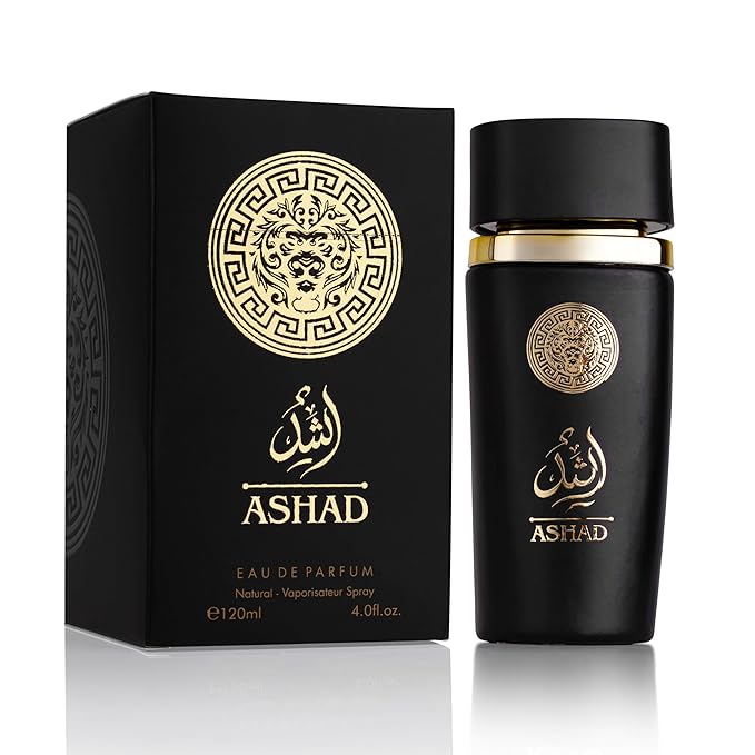 SAADAH Ashad Eau De Parfum for Men 4.0 Fl.oz, 120ml Oriental Amber Spicy Fragrance, Bold Black Pepper Tobacco Pineapple, Coffee Patchouli Vanilla Amber, Long Lasting Masculine Luxury Scent