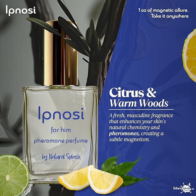 lpnosi For Him Pheromone Perfume, Long-Lasting Fragrance Infused with Natural Essences & Powerful Pheromones, Irresistible Scent for Men, Spray, Travel-Friendly, 1 fl oz