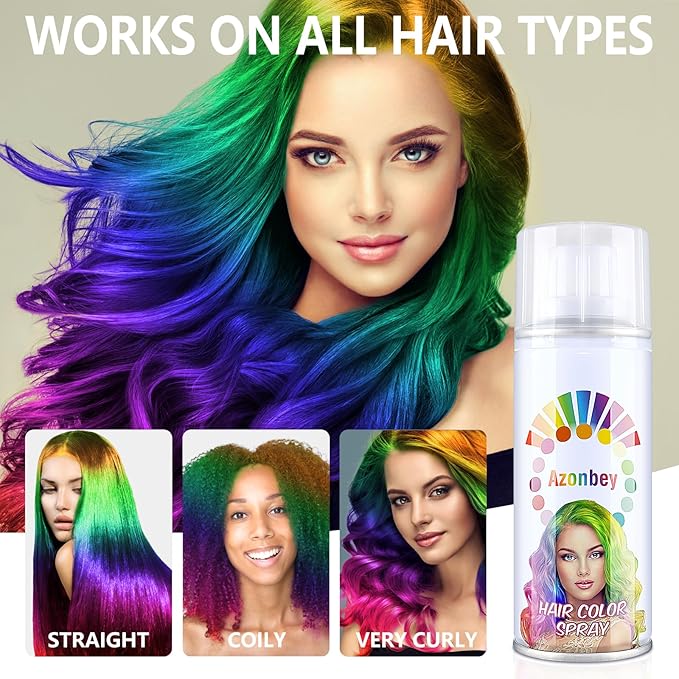 Halloween Hair Spray,Temporary Hair Color Spray for Women Kids Men,Washable Hairspray,Colored Hair Spray,Color Hairspray for Halloween,Party,Cosplay,Christmas Day (#Powder Blue)