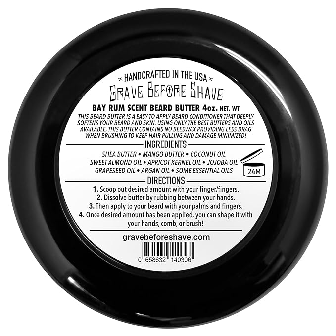 Grave Before Shave Bay Rum Beard Butter 4 oz. Container