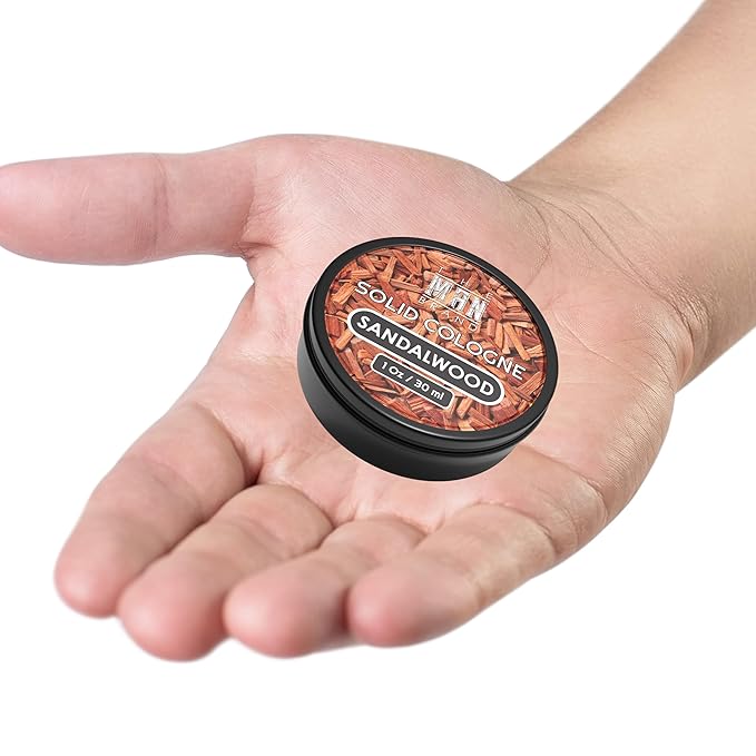 Solid Cologne Men's Sandalwood Cologne for Men, Wax Sandalwood Perfume, Solid Perfume with a Sandalwood Men's Fragrance (1 Ounce, Sandalwood Men's Cologne Balm)