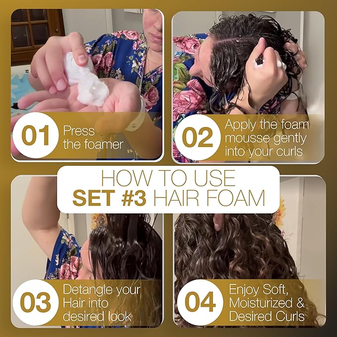 Hair Play Set #3 Hair Foam Mousse - Extra Hold Styling Foam for Frizz Control - Hair Mousse for Curls - Curl Defining Volumizing Mousse for Wavy Hair - 8 Fl Oz