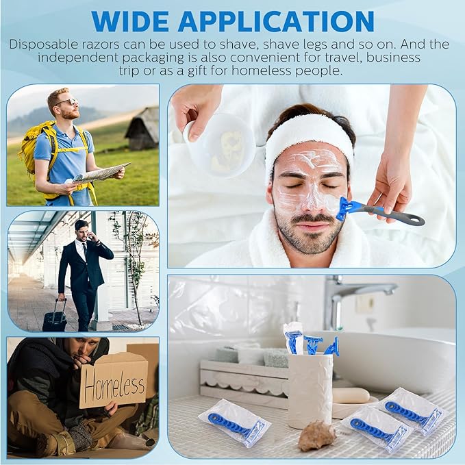 10 Pcs Three Blade Disposable Razors for Men Bulk Men's 3 Blade Sensitive Skin Razor for Comfortable Shave