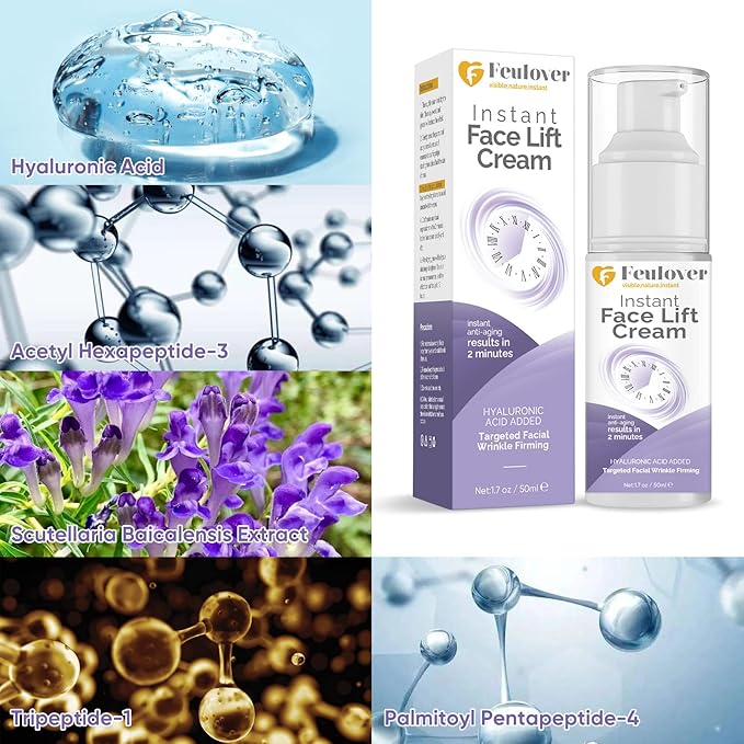 Instant Face Lift Cream, Facial Skin Tightening and Lifting Cream for Face, Smooth Wrinkles and Anti Aging