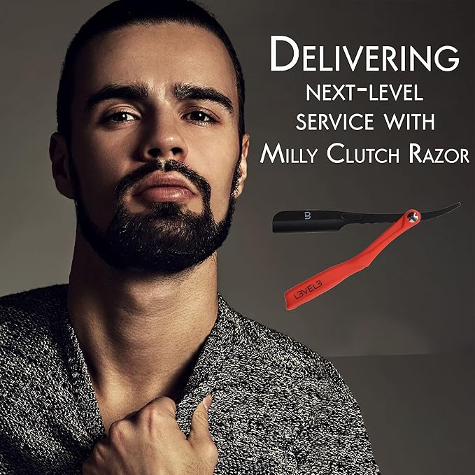 Level 3 Milly Razor - Fast and East to Assemble - Excellent Grip and Control - Straight Razor Holder- Level Three Holder