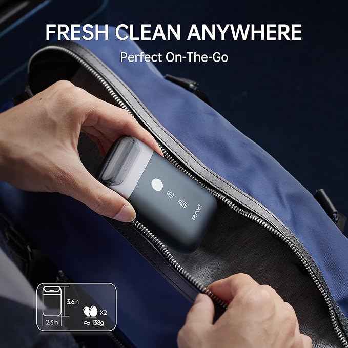 Portable Electric Razor for Men with 8,000 RPM Dual Floating Blade, 1H Charge for 60 Days, Type-C, IPX7 & Anti Pinch, Design for Daily/Travel Use, Electric Foil Shavers for Face, Black