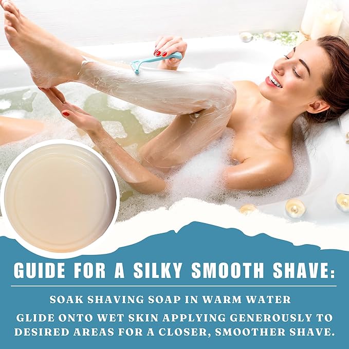 Women's Fragrance Free Shea Butter Shaving Soap – Ideal for Sensitive Skin, Long Lasting, and Perfect for Shaving Legs – Moisturizes and Rehydrates Skin (Pack of 3)
