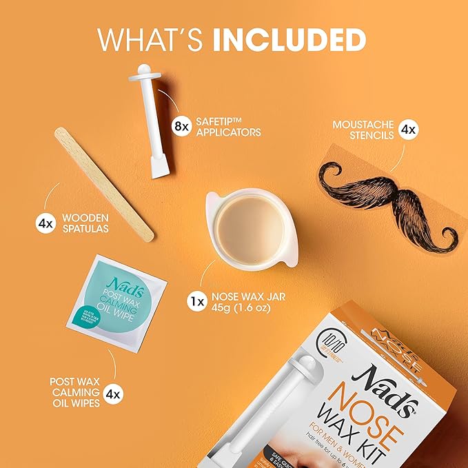 Nad's Nose Wax Kit for Men & Women - Waxing Kit for Quick & Easy Nose Hair Removal, 1 Count