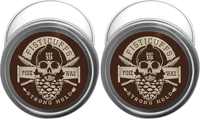 Grave Before Shave Fisticuffs Pine Scent Strong Hold Mustache Wax 1 Oz. Tin (Pack of 2)
