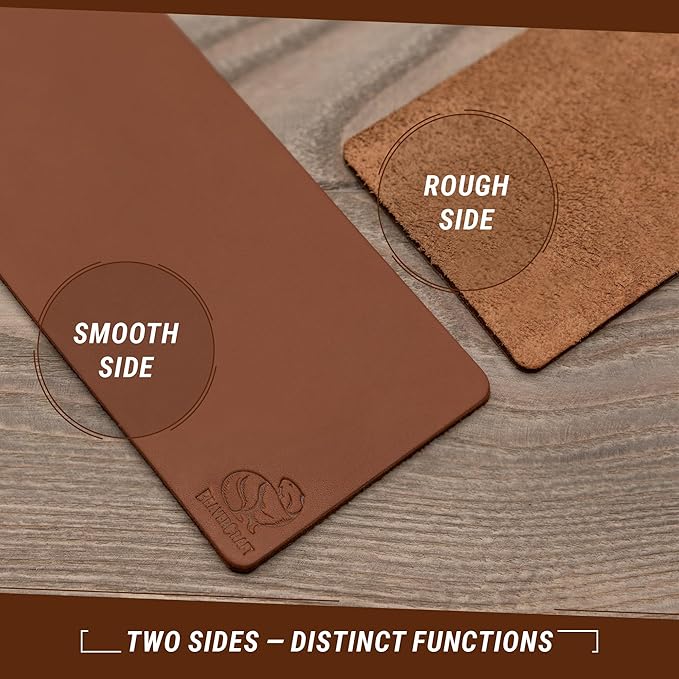 BeaverCraft Stropping Leather Strop for Knife Sharpening Strop LS2P1 - Knife Stropping Kit 3 x 8 IN - Knives Sharpener with Honing Strop Polishing Compound Set - Double Sided