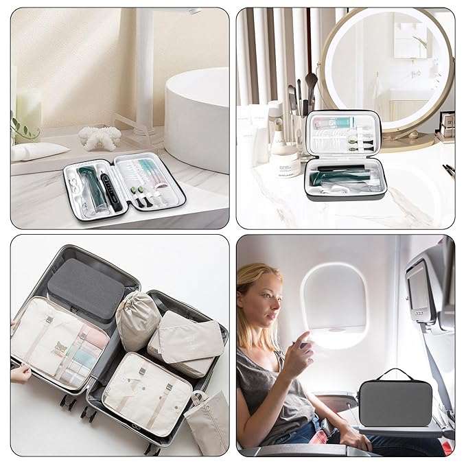 SMYV Water Flosser Travel Case, Portable Cordless Oral Irrigator Travel Organizer with Handle, Hard Eva Storage Bag for Flosser, Electric Toothbrush, Toothpaset and Irrigator Accessories (Grey)